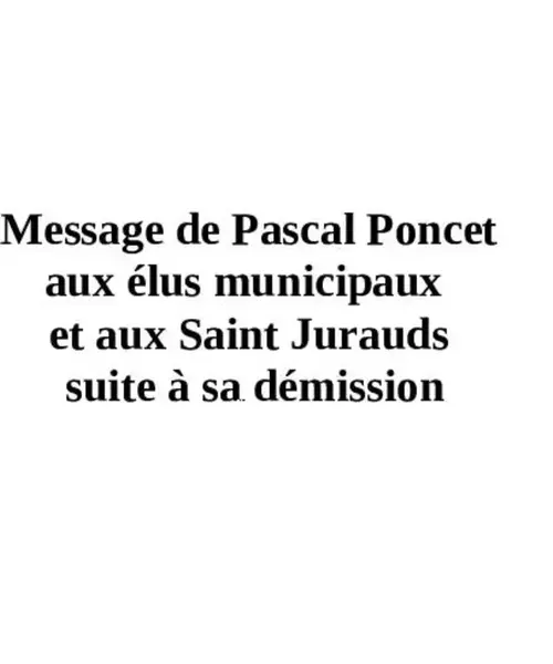 Message de Pascal PONCET 